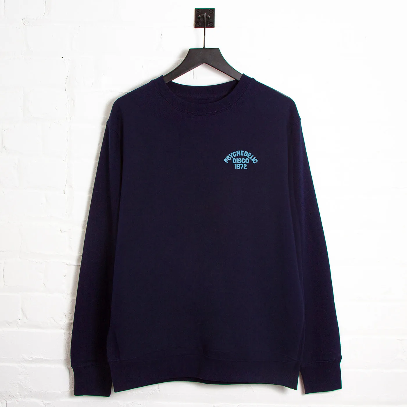Breathable Material 1972 Psychedelic Disco Back Print - Sweatshirt - Navy