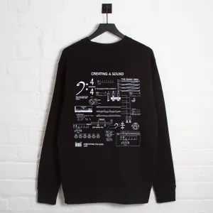 Muscular Fit 303 Sound Back Print - Sweatshirt - Black