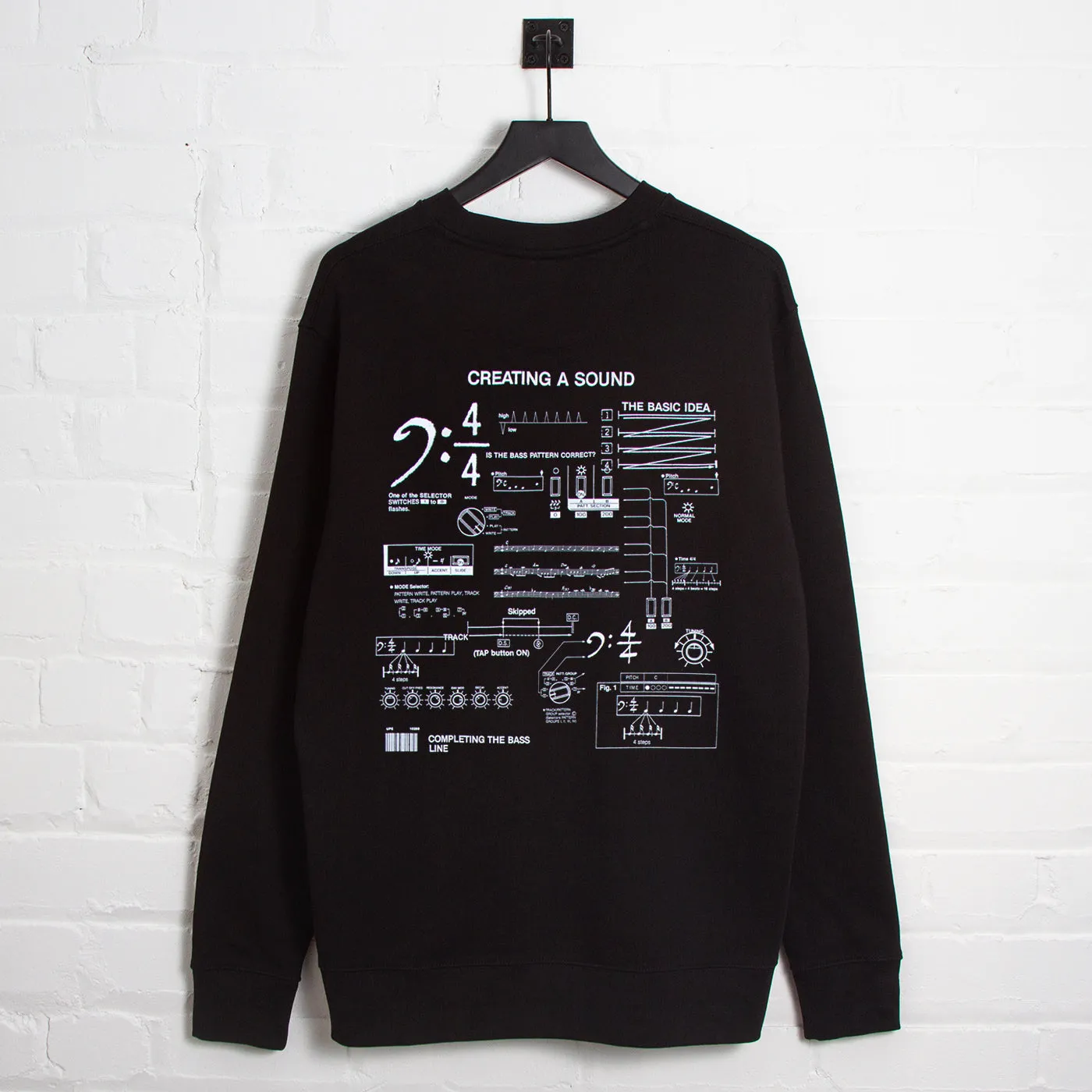 Muscular Fit 303 Sound Back Print - Sweatshirt - Black