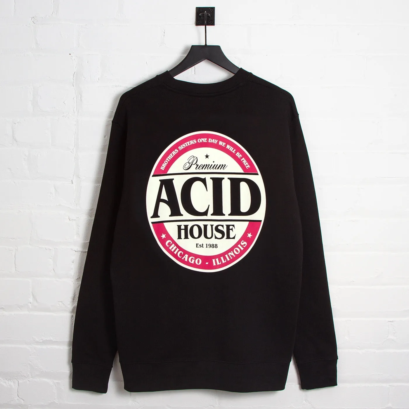 Acid House Premium Back Print - Sweatshirt - Black Urban Style
