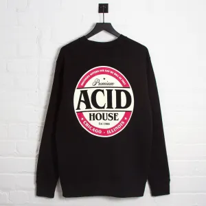 Acid House Premium Back Print - Sweatshirt - Black Urban Style