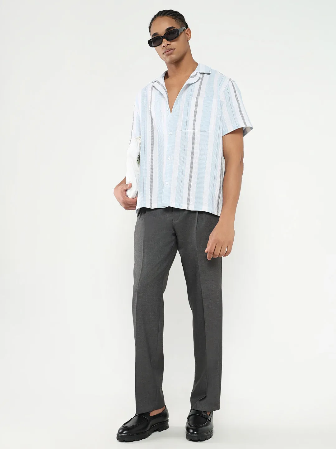 Men's Grey Solid Formal Loose fit Trousers Perfect Comfort Everyday Comfort Wear