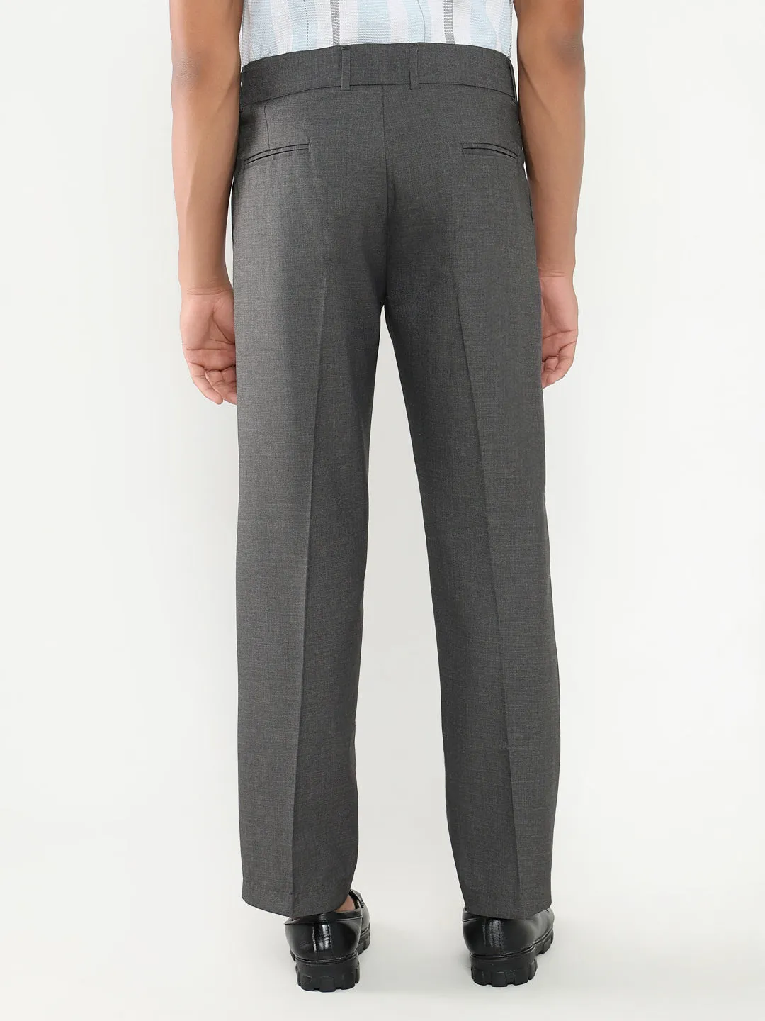 Men's Grey Solid Formal Loose fit Trousers Quick Dry Technology