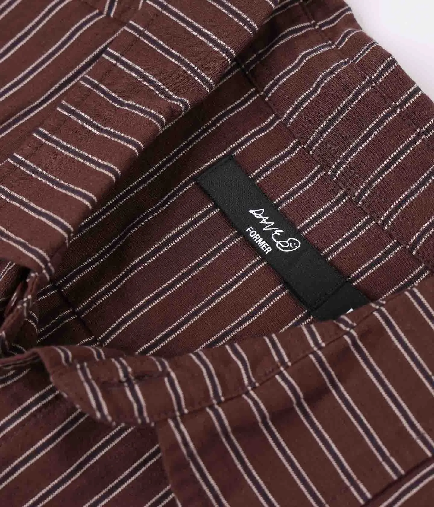 Cozy and Comfortable REYNOLDS STRIPE SS SHIRT // BROWN