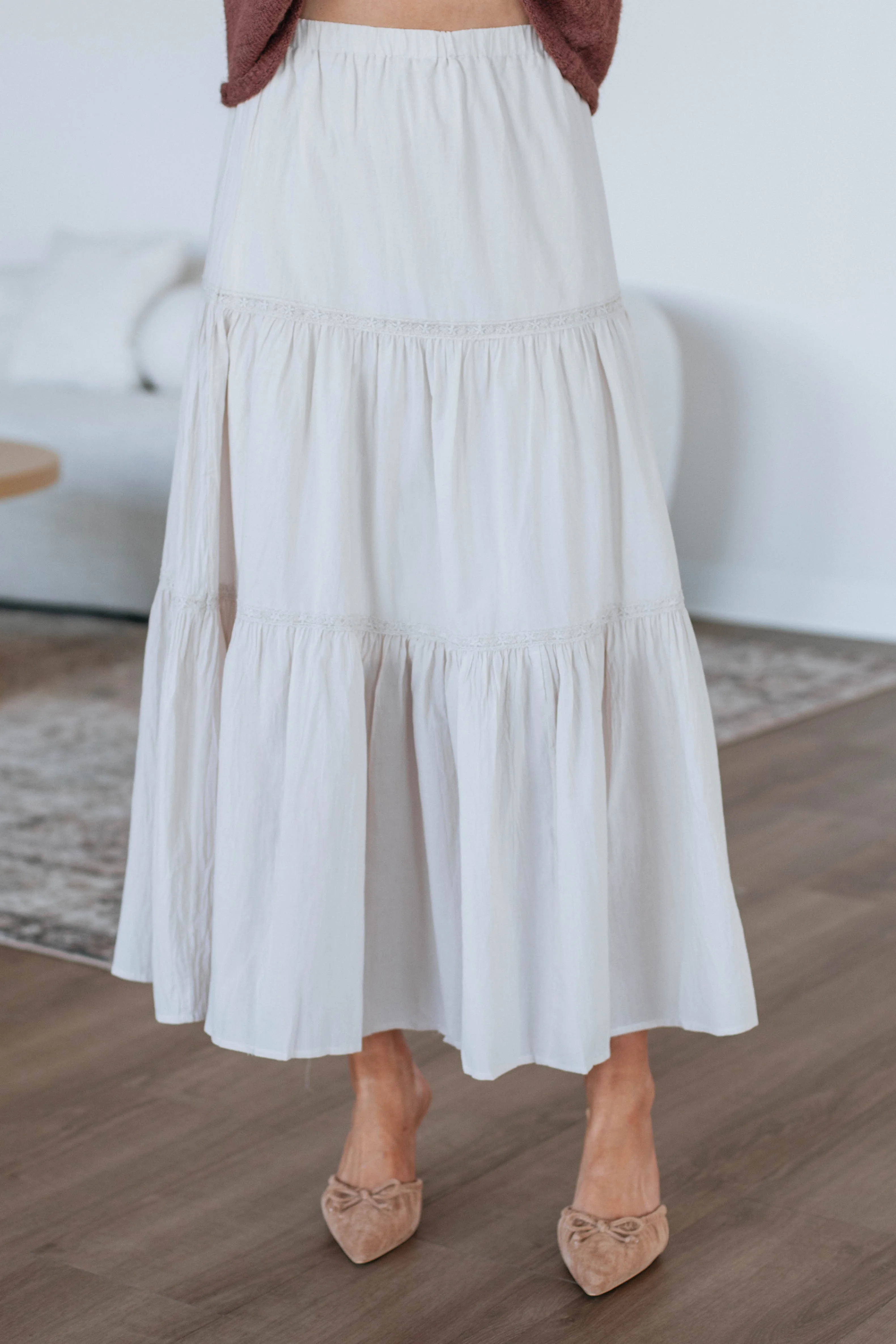 Opaque finish Mallarie Maxi Skirt