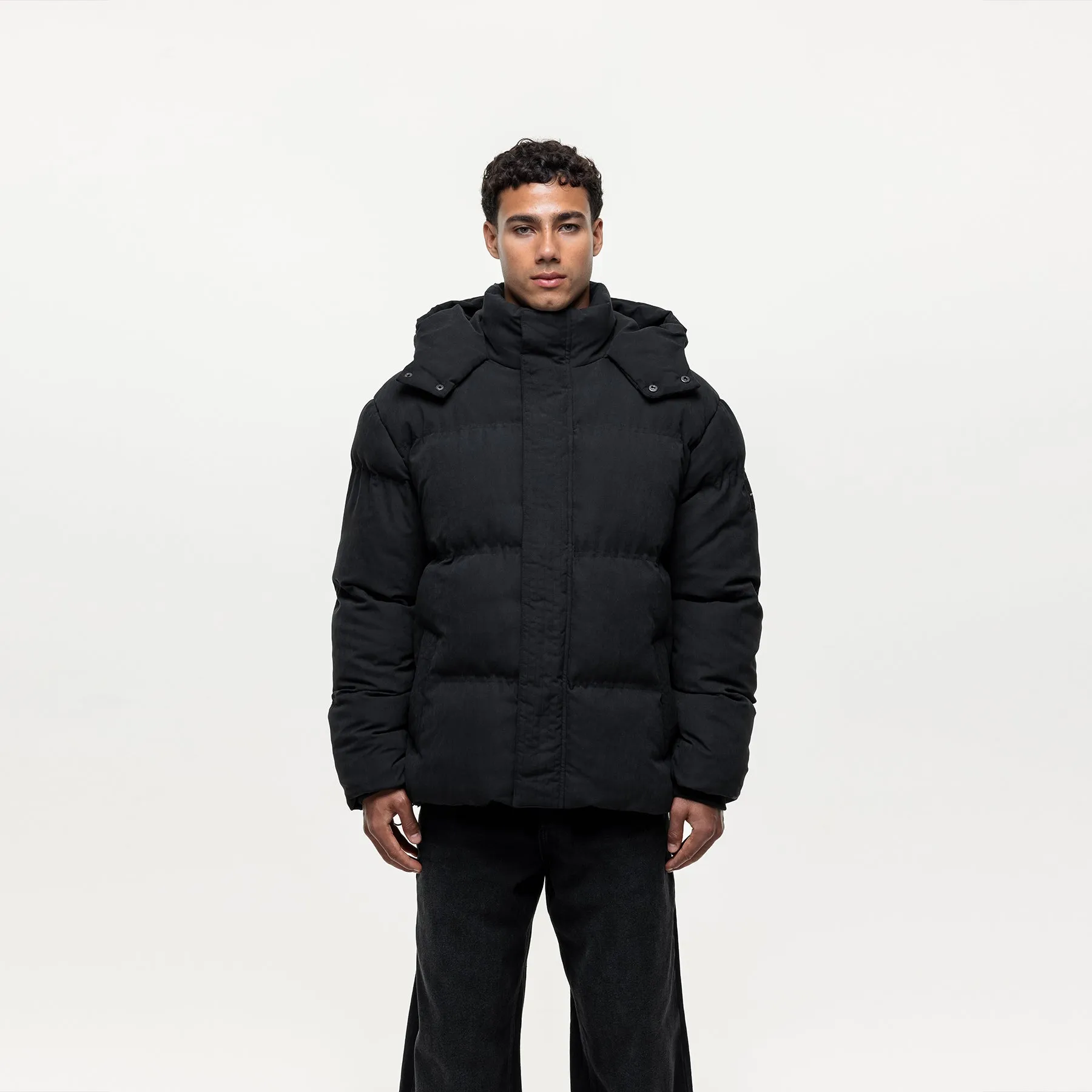 WaterRepellentFabric Adapt Black Puffer Coat