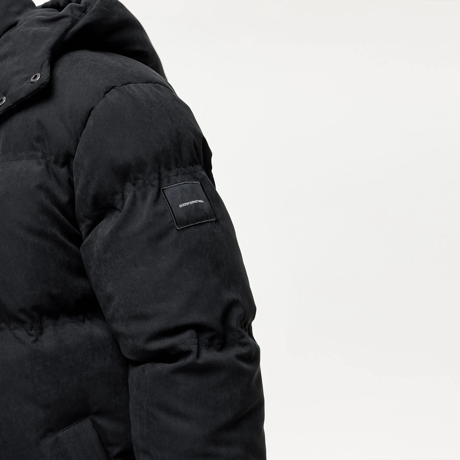 Lightweight Thermal Tech Textured Finish Adapt Black Puffer Coat