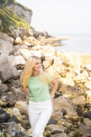 Breathable Performance Fit Causeway Tee - Soft Green Floral