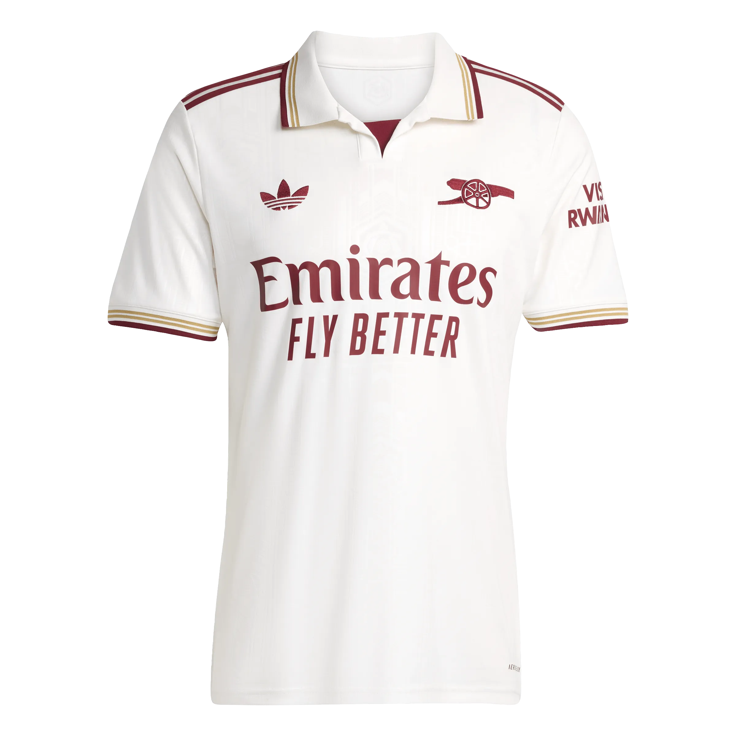 adidas Arsenal  25/26 Third Soccer Jersey | White-Red | Men's Rapid Dry Anti Pilling Process