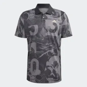 adidas Club Graph Polo Shirt |Black-Grey|  Men's Casual and cool
