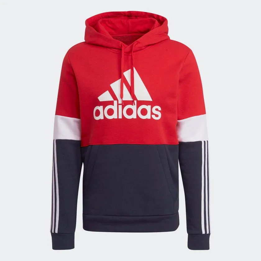 Floral Print Easy to store adidas ESSENTIALS FLEECE COLORBLOCK Hooded Sweatshirt | Red-White-Blue | Men's