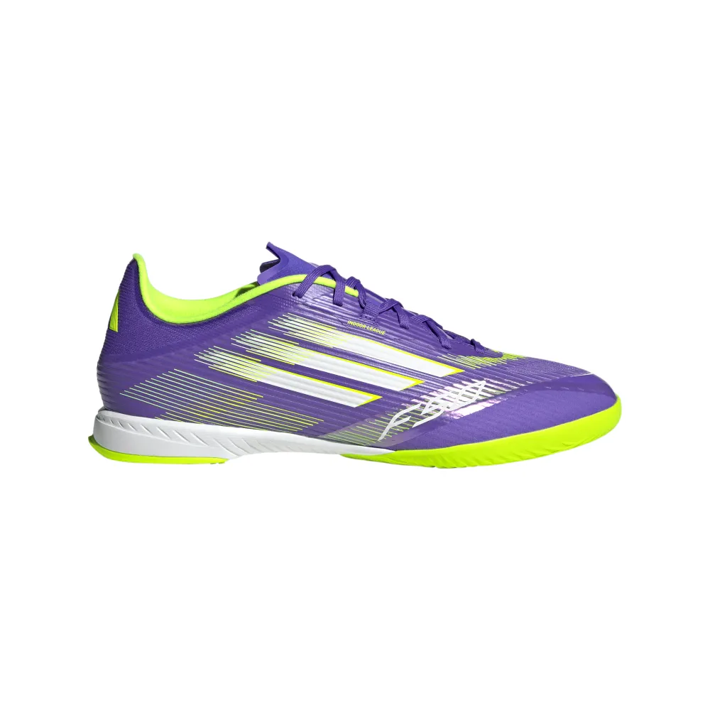 Comfortable Wear zip - up shoes Adidas F50 League IN Indoor Football Boots (Purple Rush/Cloud White/Lucid Lemon)