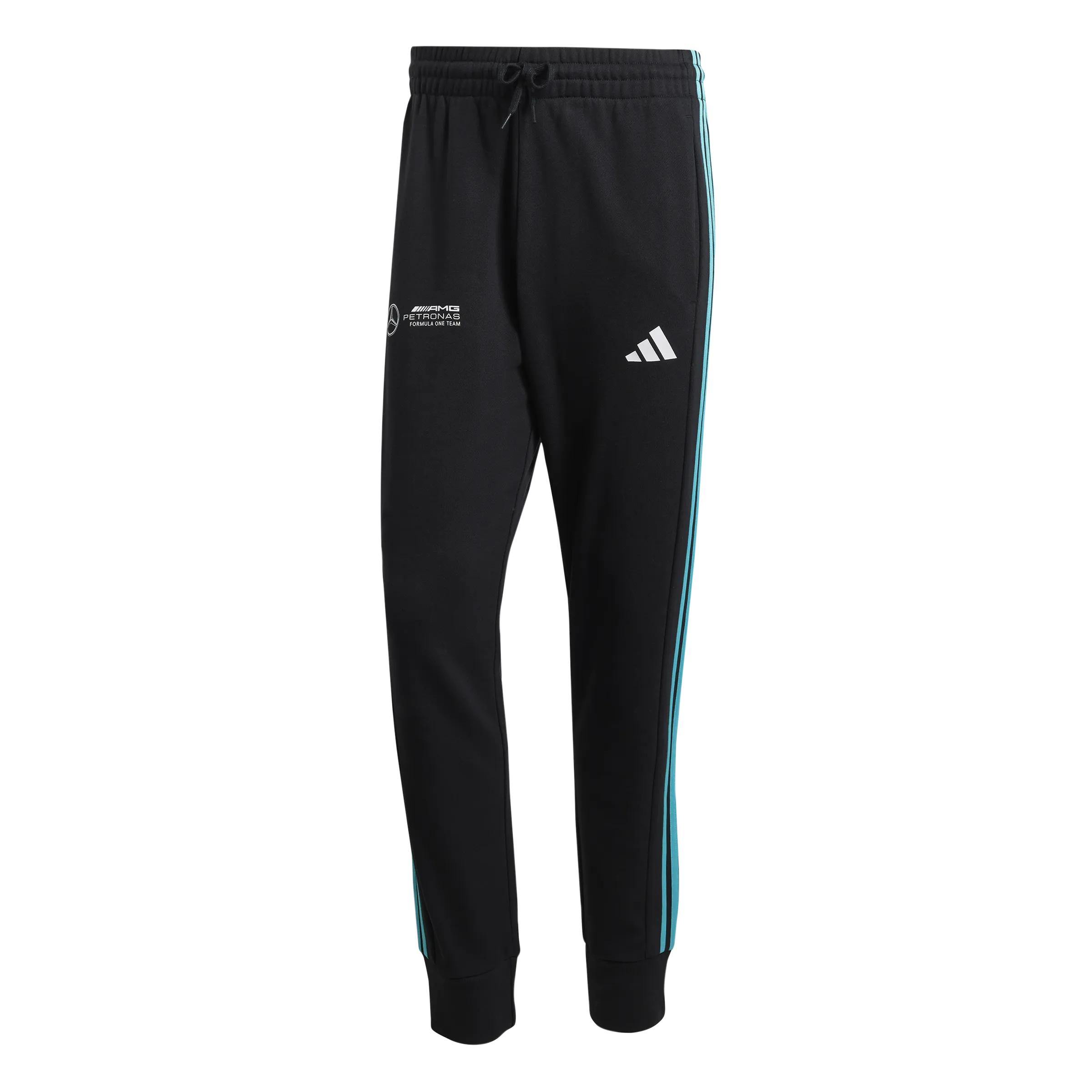 adidas MERCEDES - AMG PETRONAS FORMULA ONE TEAM DNA Pant | Black-Aqua-White | Men's Lightweight insulation HighRiseWaistband