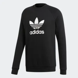 adidas Originals TREFOIL WARM-UP Crew Sweatshirt | Black | Men's Bold Graphics Comfortable For Walking