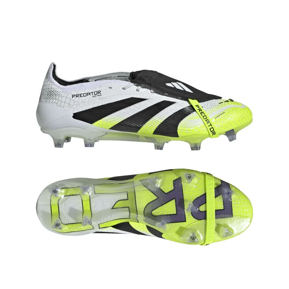 Baby shower kids' shoes Adidas Predator Elite Fold-Over Tongue FG Football Boots (Cloud White/Core Black/Lucid Lemon)