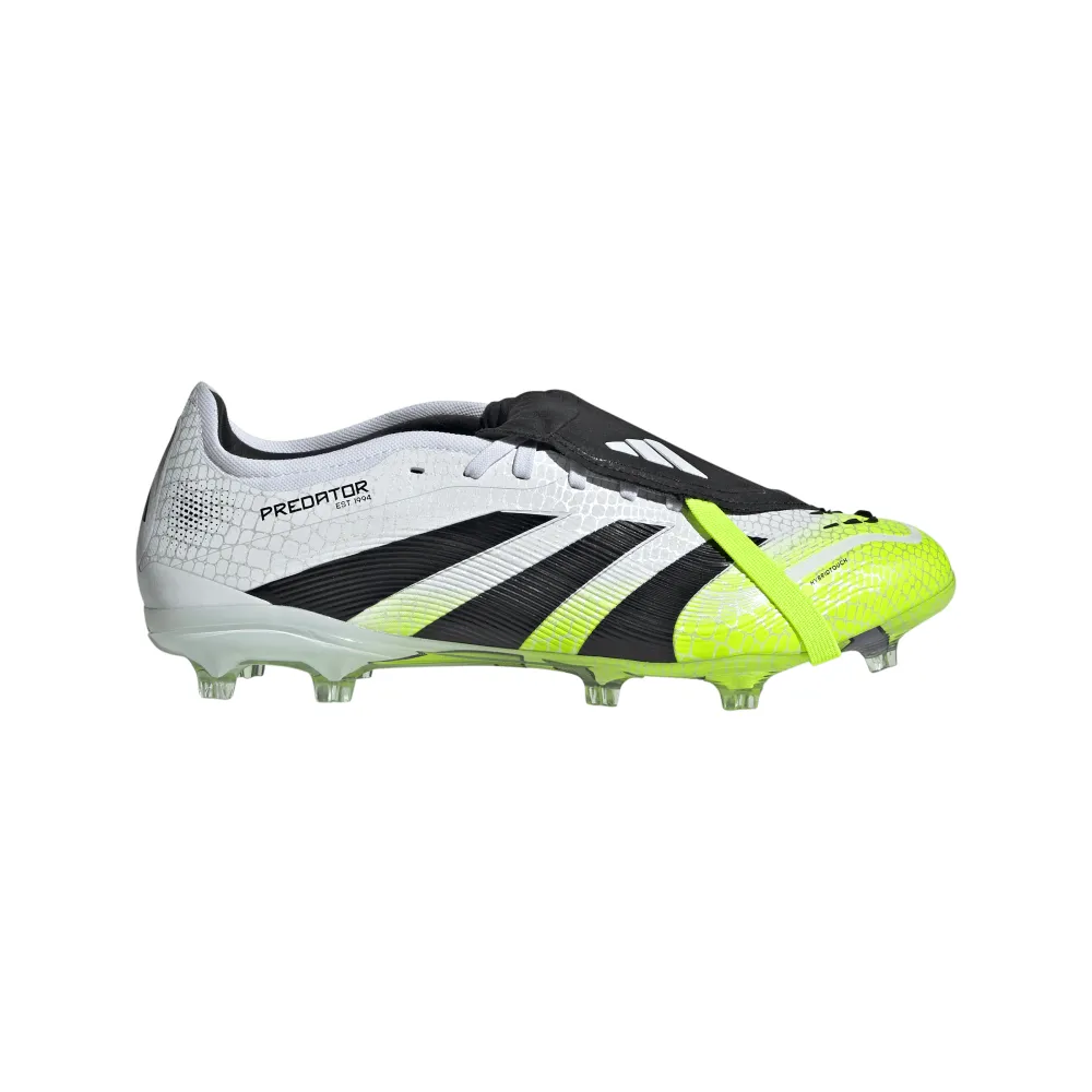 Lightweight Cushioning Adidas Predator Pro Fold-Over Tongue FG Football Boots (Cloud White/Core Black/Lucid Lemon)