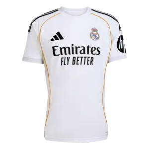 adidas Real Madrid  25/26 Home Soccer Jersey | White-Black | Men's Climate Control Odor Control Technology