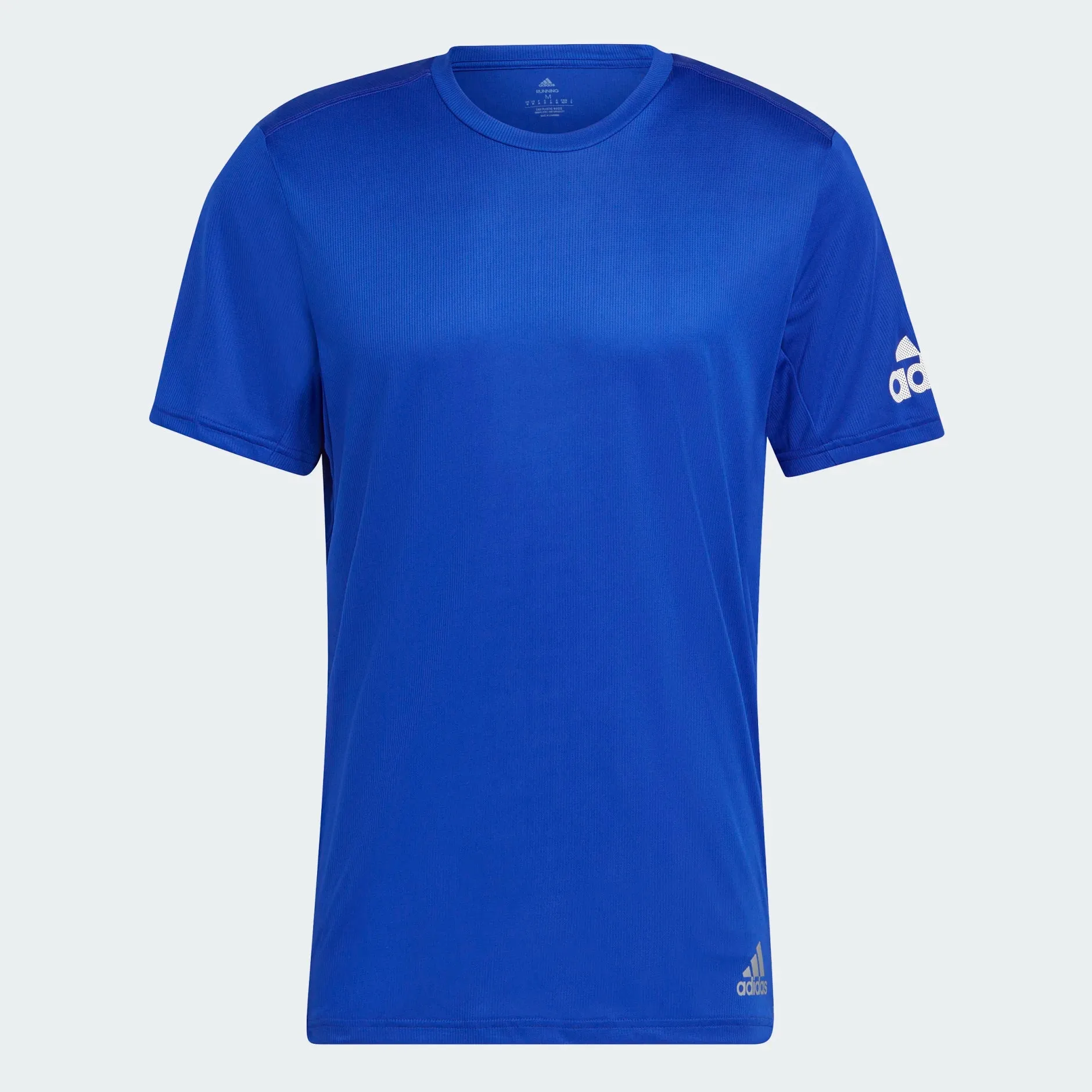 adidas Run It Tee | Lucid Blue | Men's Soft Touch Texture Trendy popularity