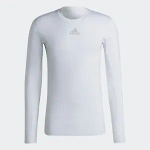 Low Environmental Impact adidas TECHFIT Long-Sleeve Warm Top | White | Men's
