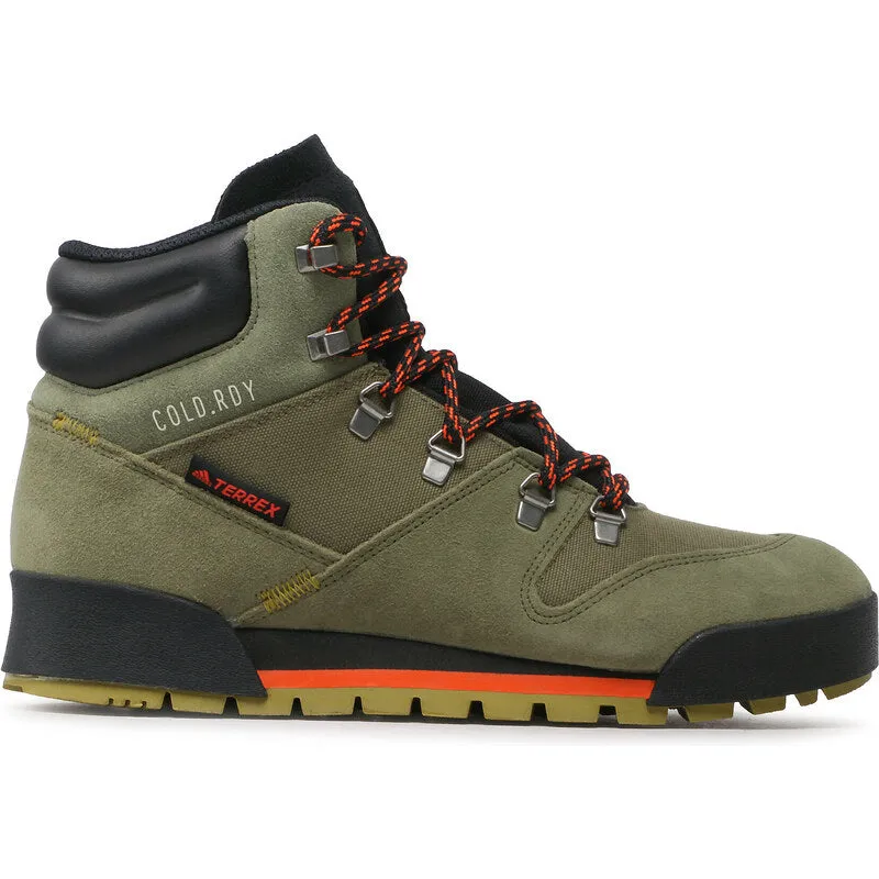 adidas TERREX TERREX SNOWPITCH COLD.RDY HIKING BOOTS | Focus Olive / Core Black / Pulse Olive | Men's Anatomical Toe Shape Cotton Touch