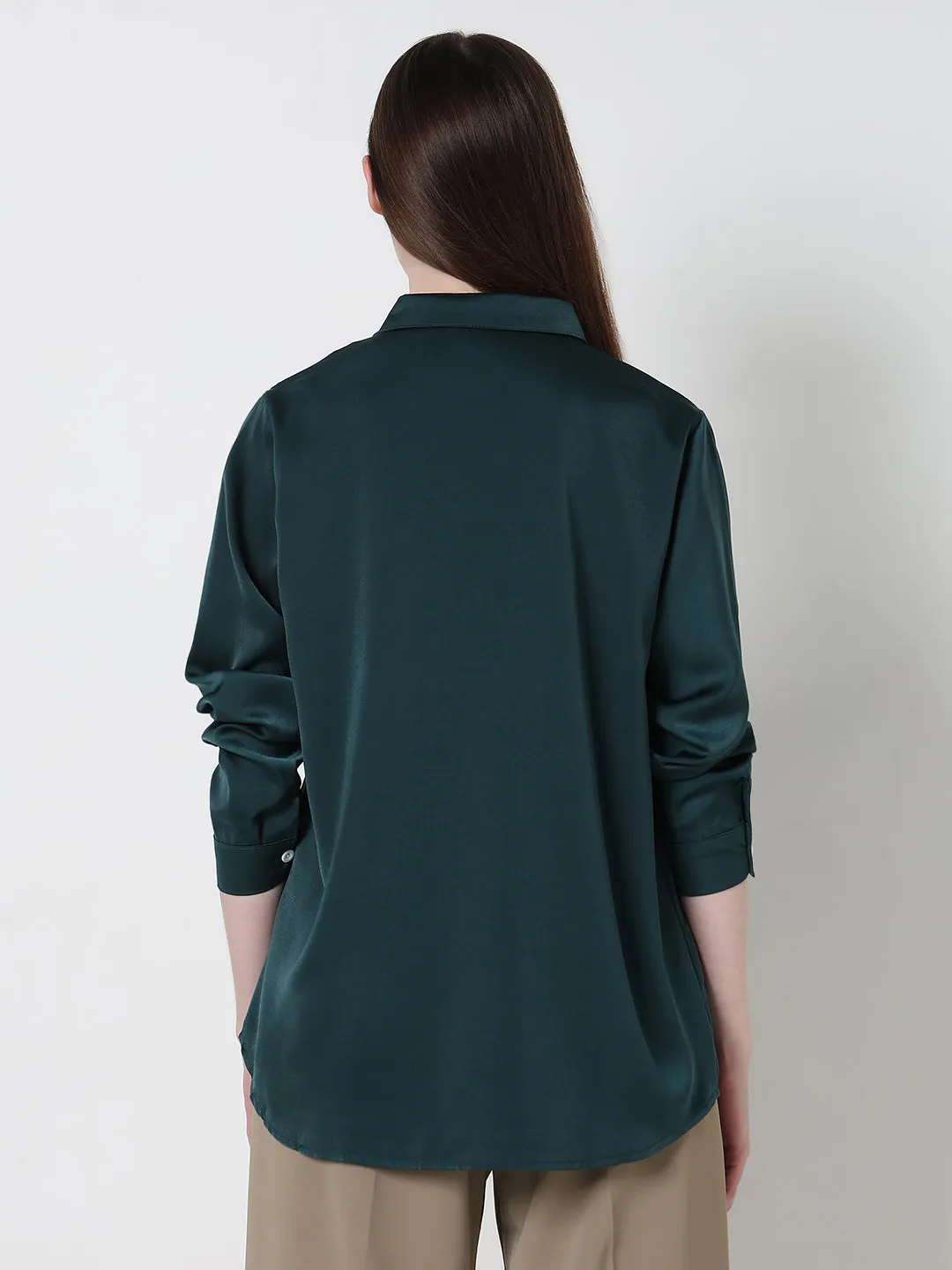 Women's Green Relaxed Fit Shirt Adult Wear