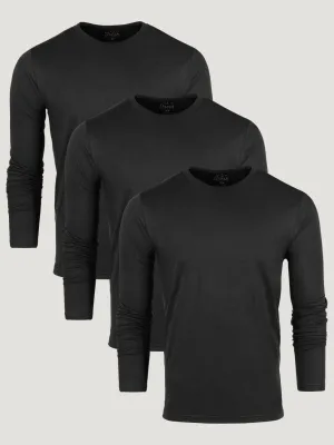 All Black Long Sleeve Crew 3-Pack Simple and Relaxed