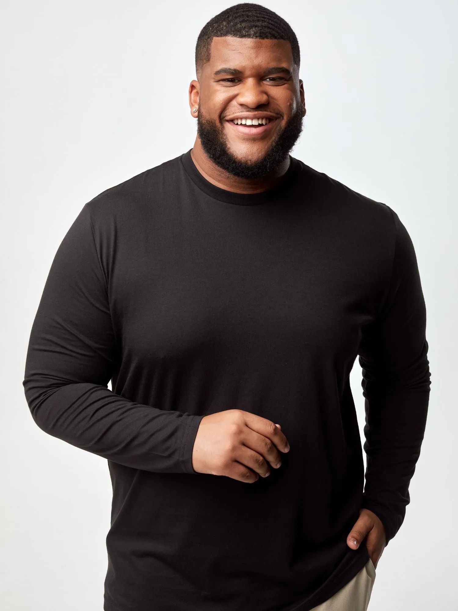 Comfy Apparel Comfy Top All Black Long Sleeve Crew 3-Pack