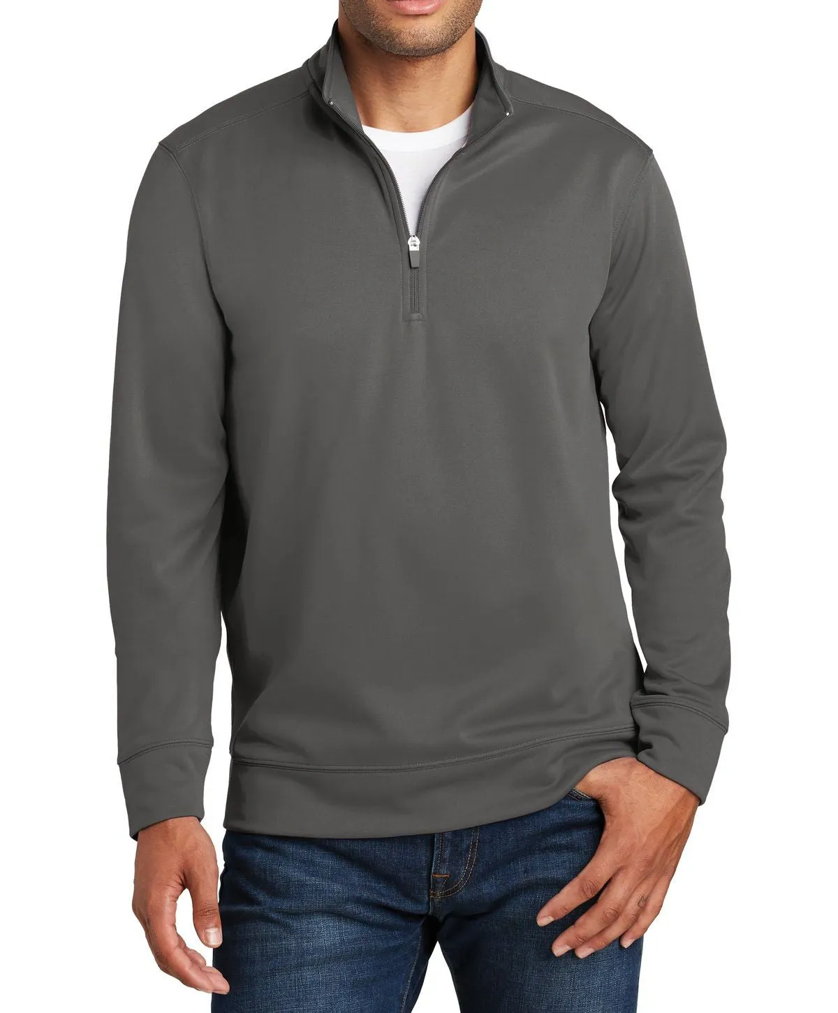 MachineWashable Fabric JustBlanks Men's Performance Fleece 1/4-Zip Pullover Sweatshirt