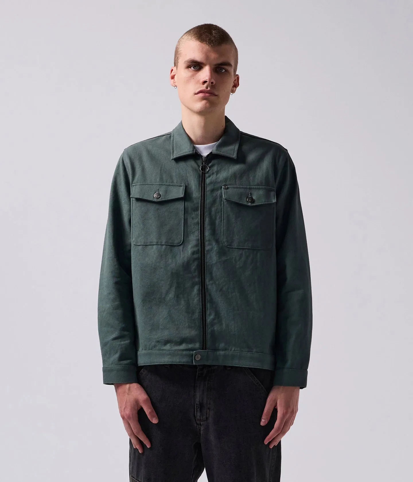 ANDERSON CAGE JACKET // WASHED GREEN Durable Color Retention