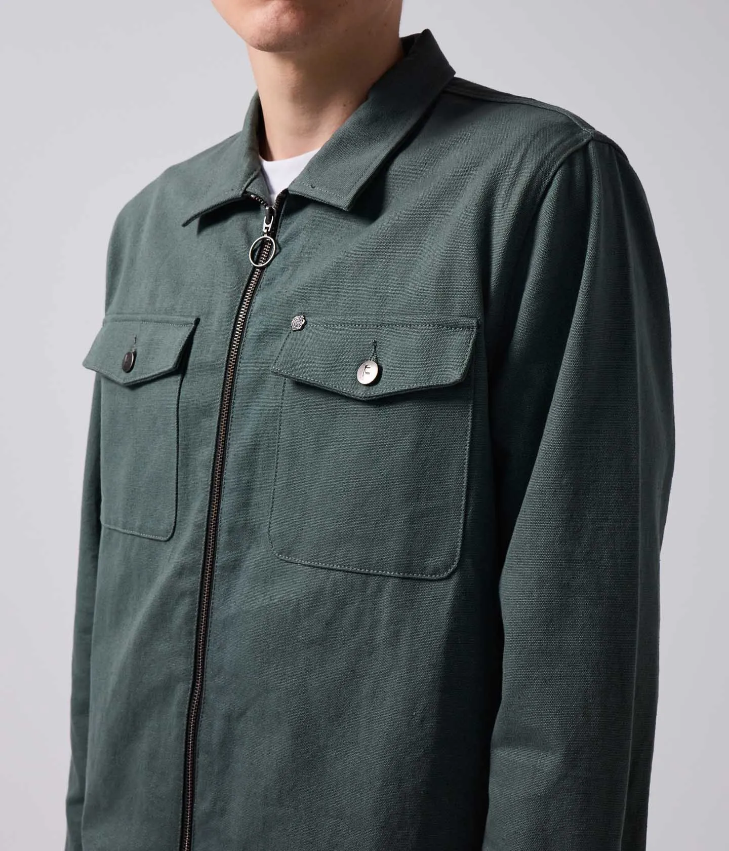 ANDERSON CAGE JACKET // WASHED GREEN Noise Reduction Design Anti Pill Technology