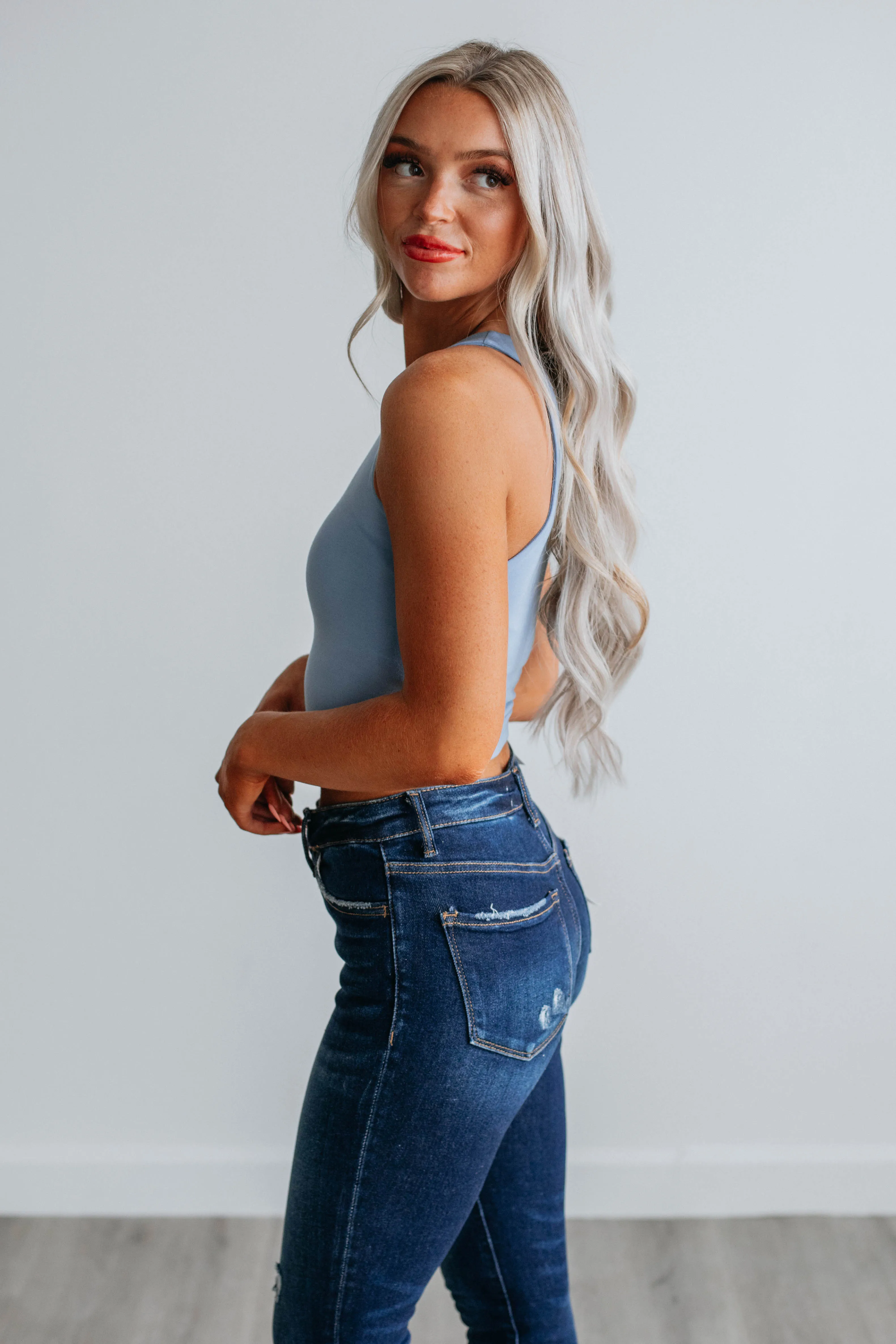 Casual Comfort Look Chilly Style Angelina Basic Tank - Powder Blue