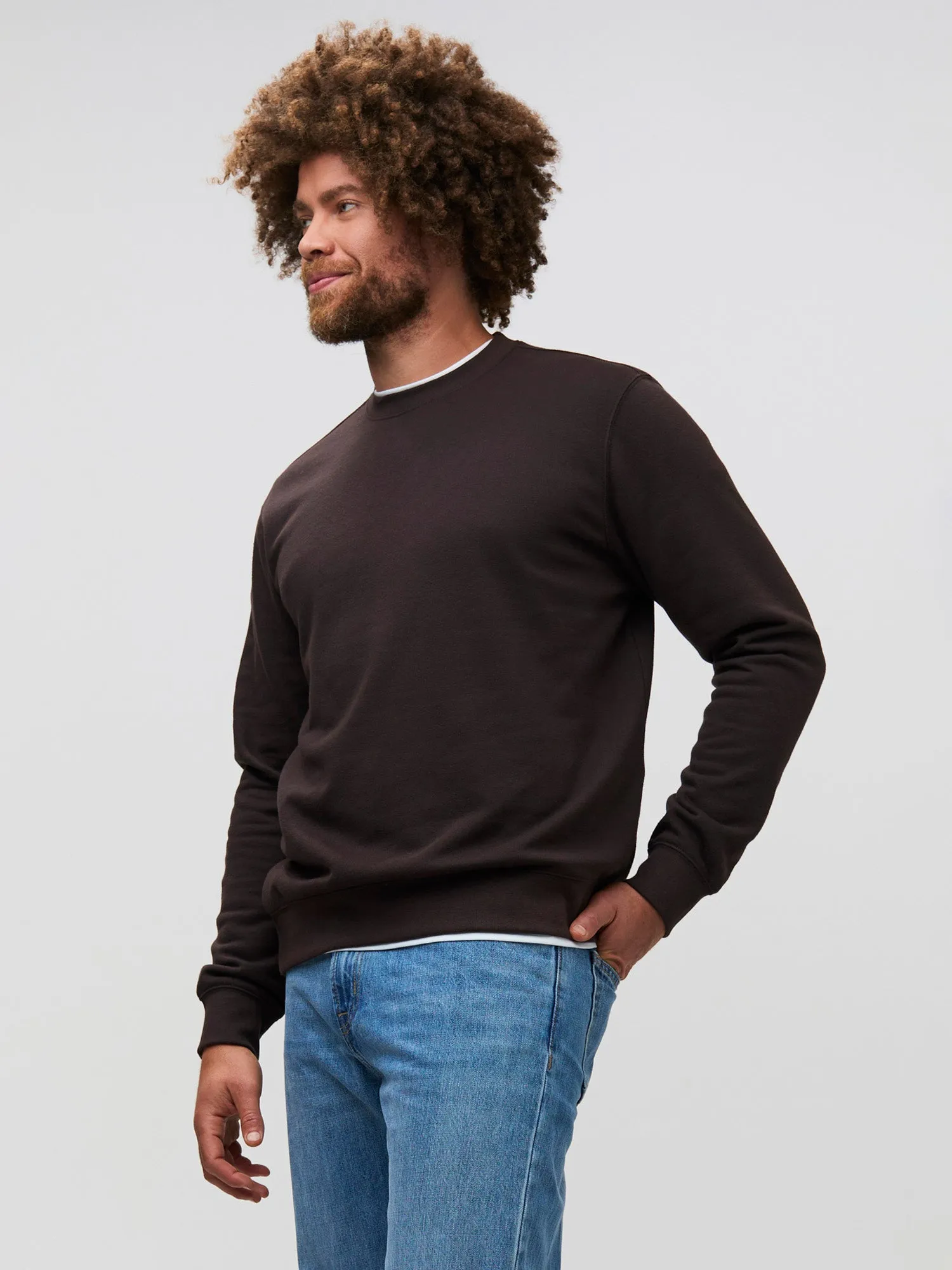 Seamless construction Espresso Crew Sweatshirt