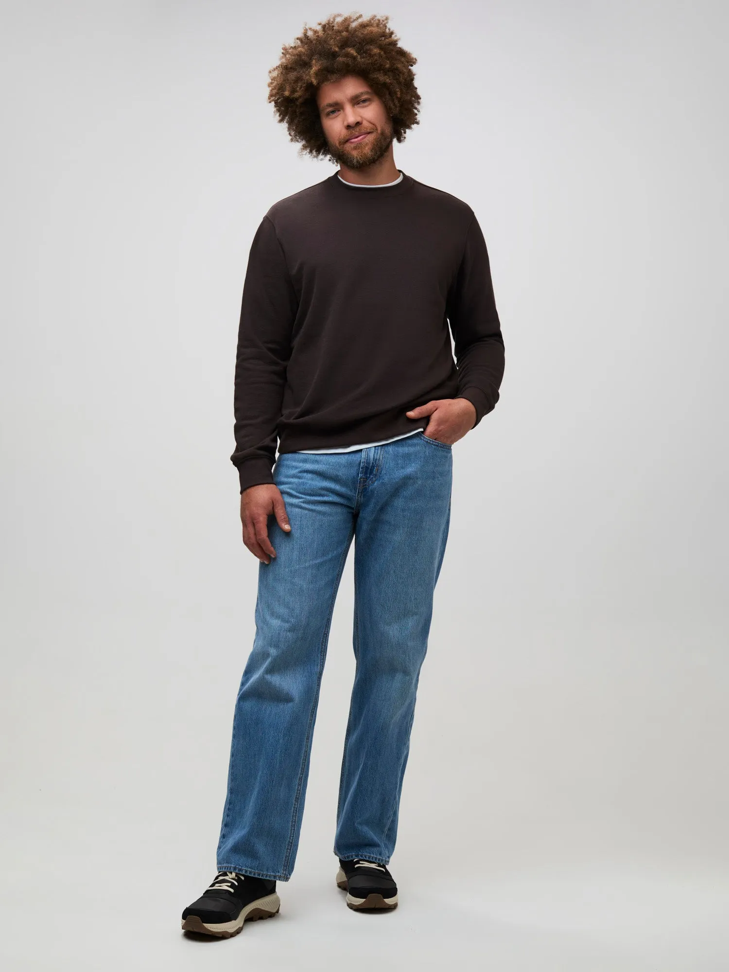 Quick Release Hem Espresso Crew Sweatshirt