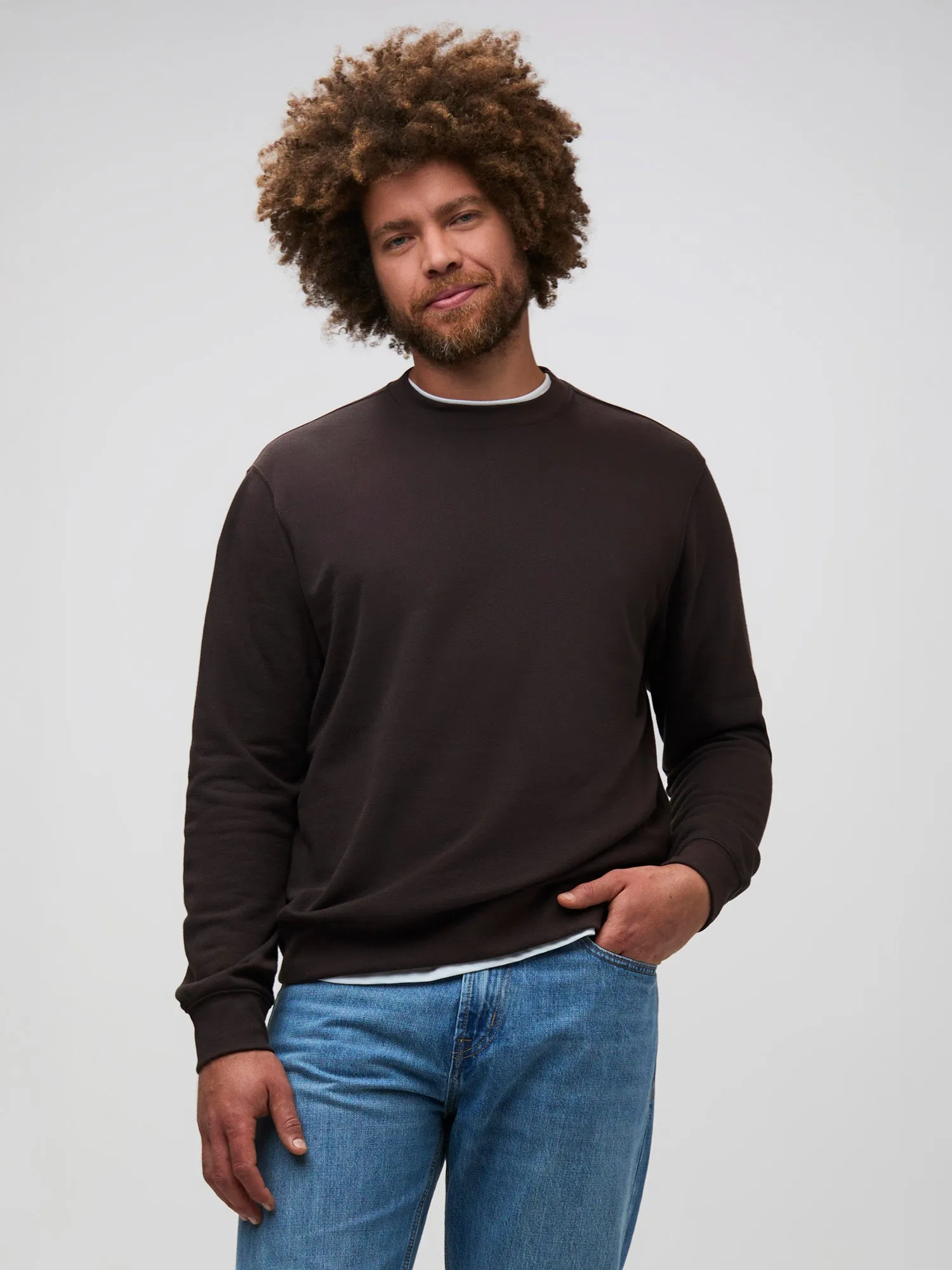 Espresso Crew Sweatshirt Slim Style