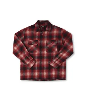 MANNERS FLANNEL LS SHIRT // RED harmonious Leather combination