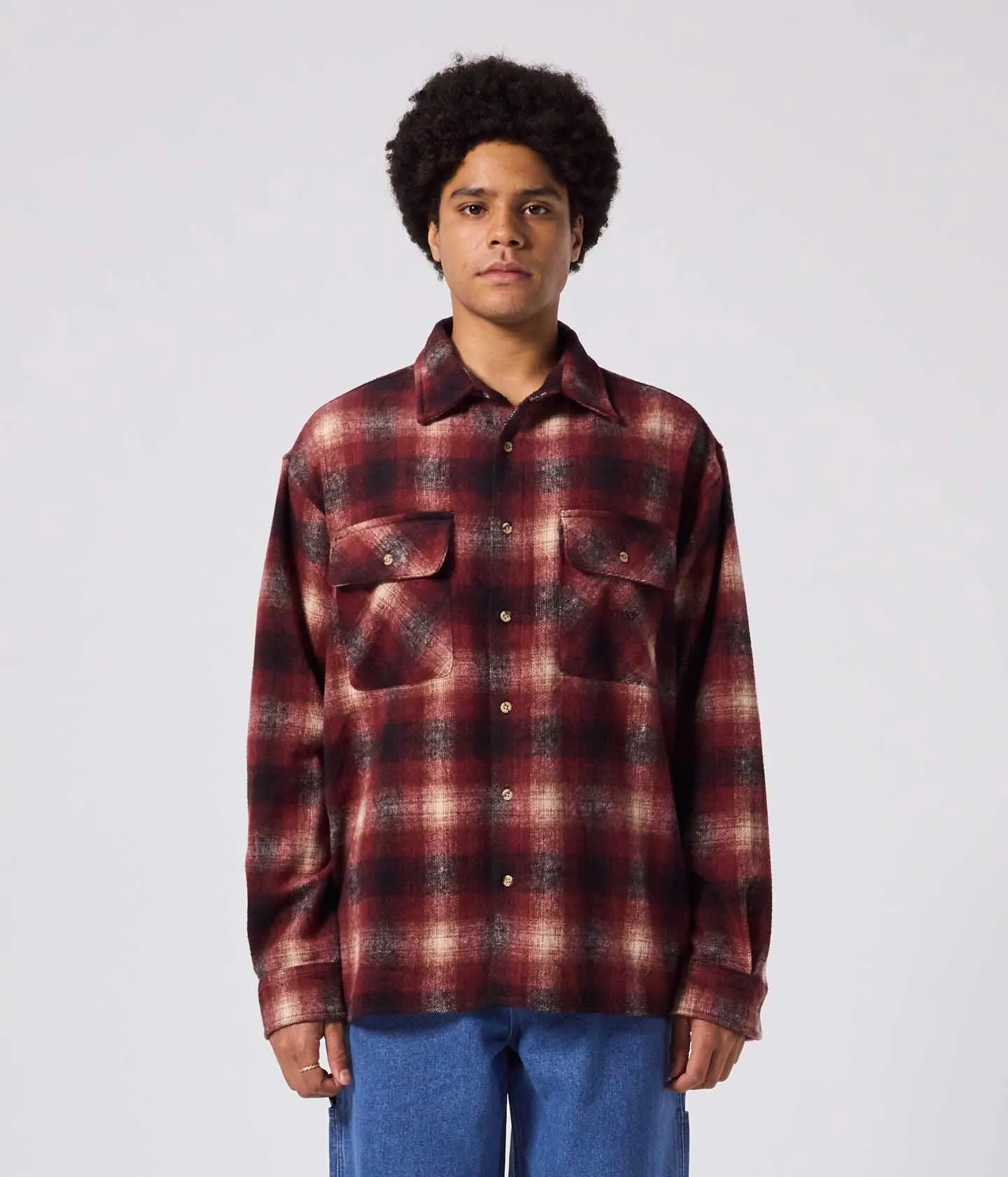 MANNERS FLANNEL LS SHIRT // RED Sleeveless freedom Sun Protection