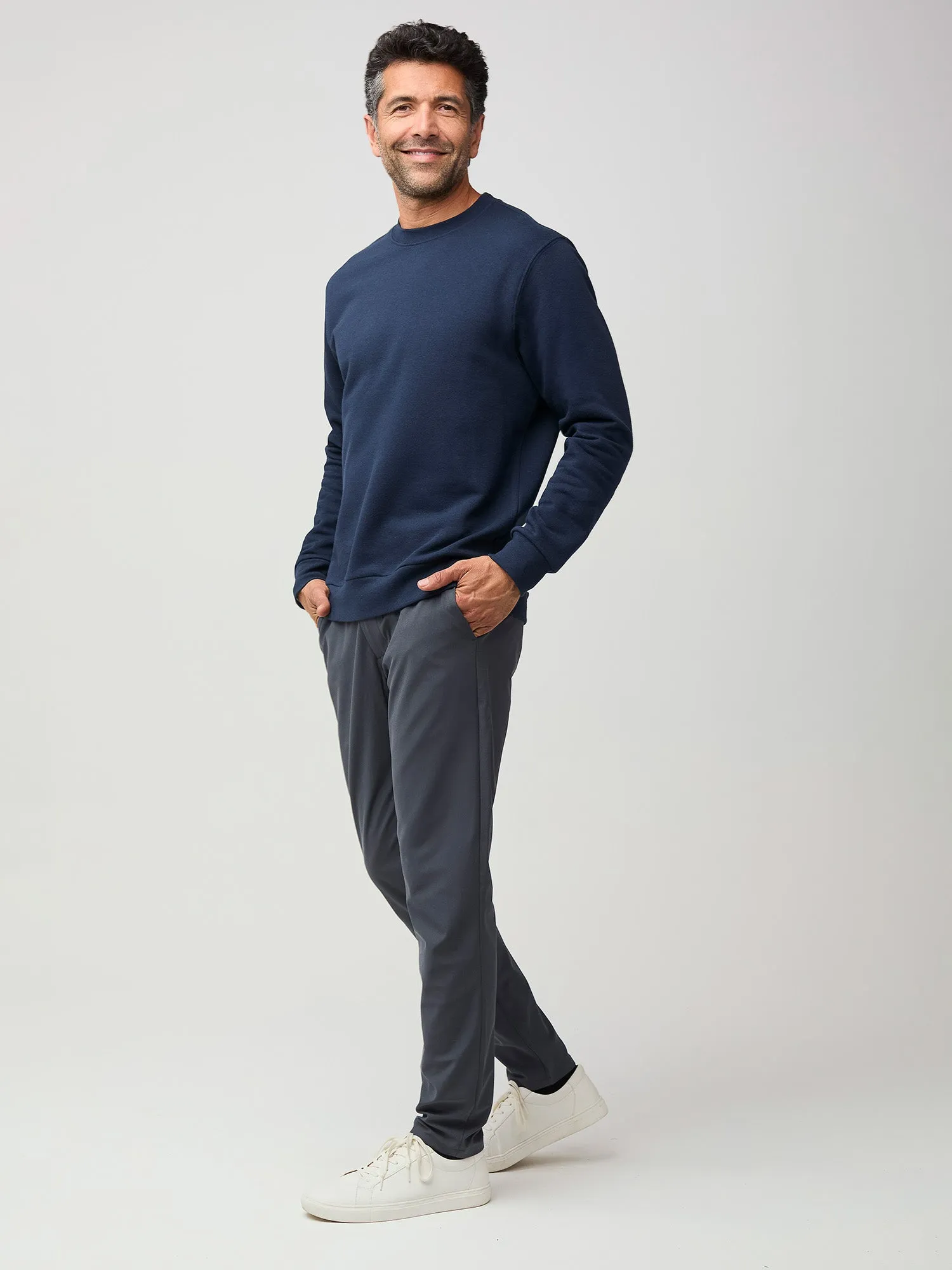 Dark Navy Crew Sweatshirt Classic Style Trend