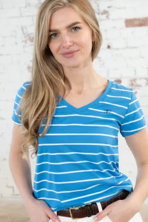 Simple yet stylish Lightweight Fashion Ariana Tee - Azure Blue Stripe