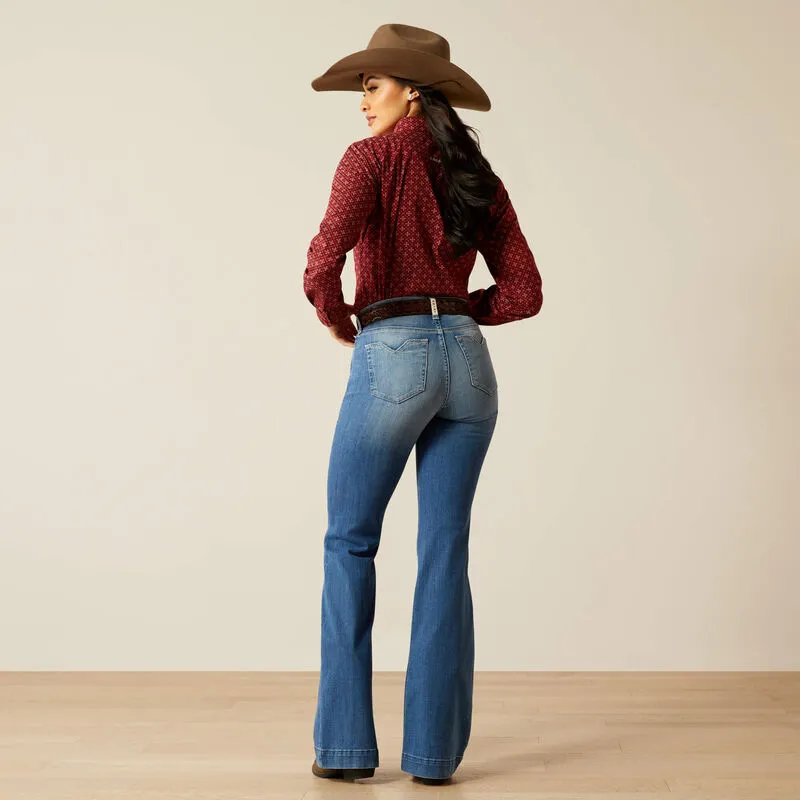 Softened Texture Street Ready Ariat Women??s High Rise Claire Slim Trouser Jean
