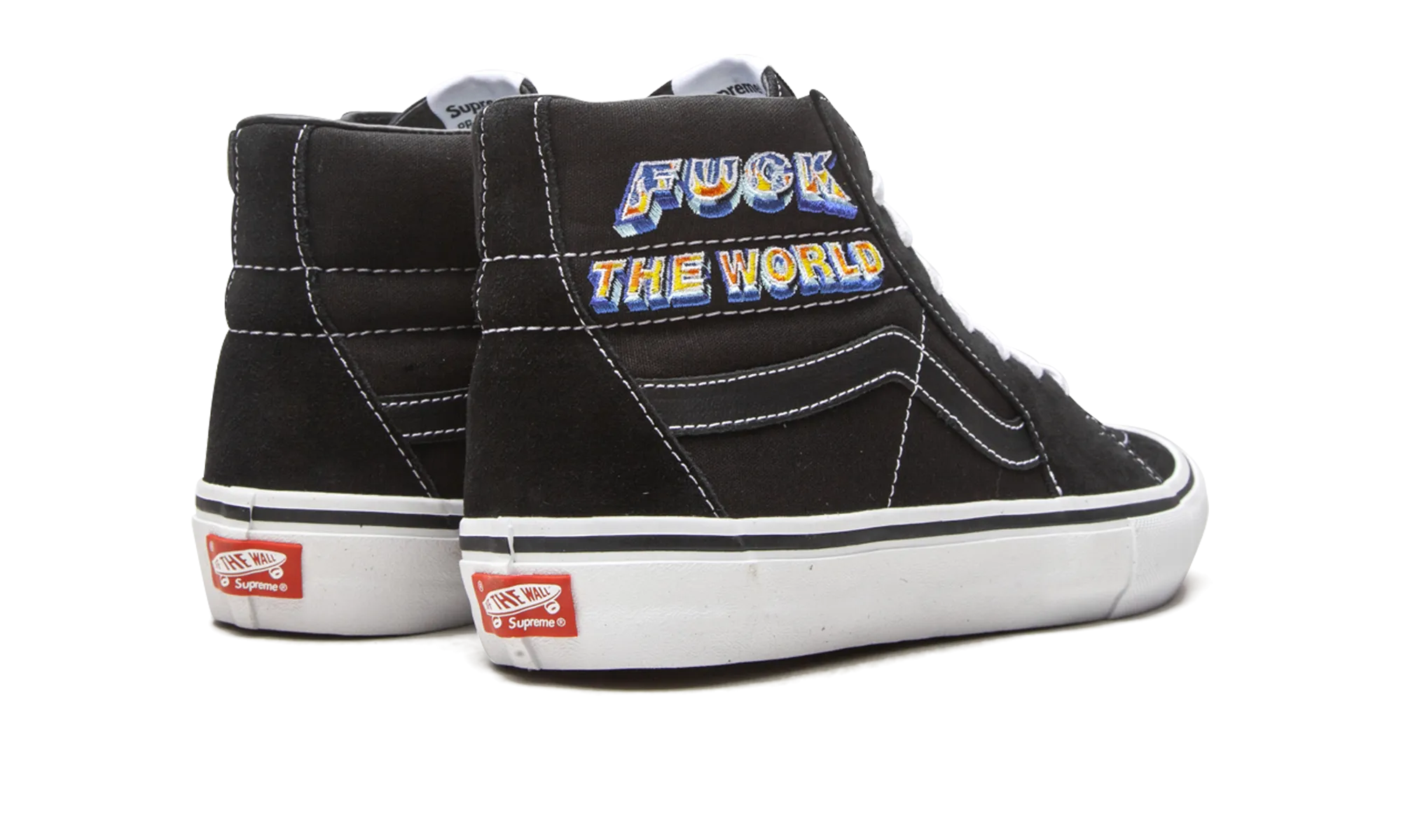 Low Impact Sole Geometry waterproof Sk8-Hi Pro "Supreme - F*ck The World - Black"