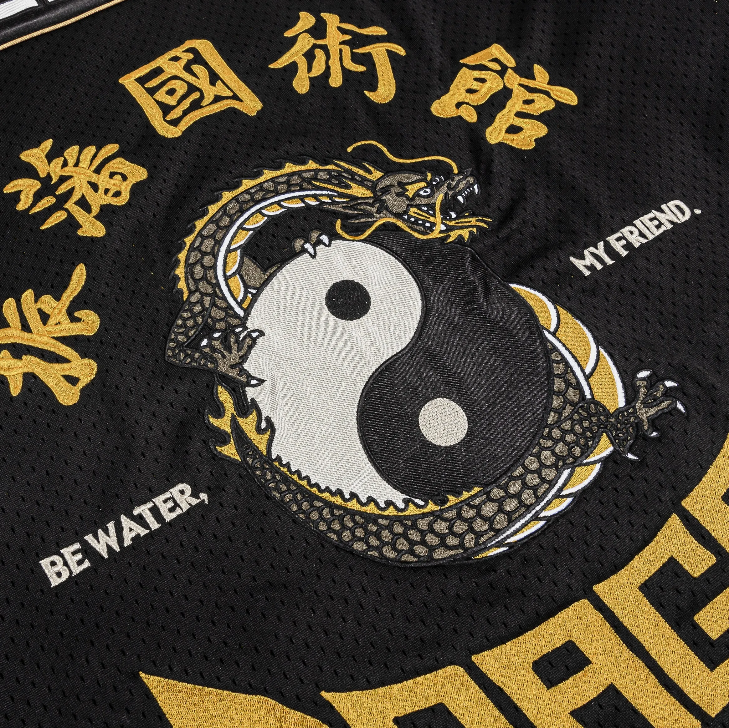 SP x Bruce Lee Be Water Mesh Mens Jersey (Black/Yellow) Eco Friendly Production