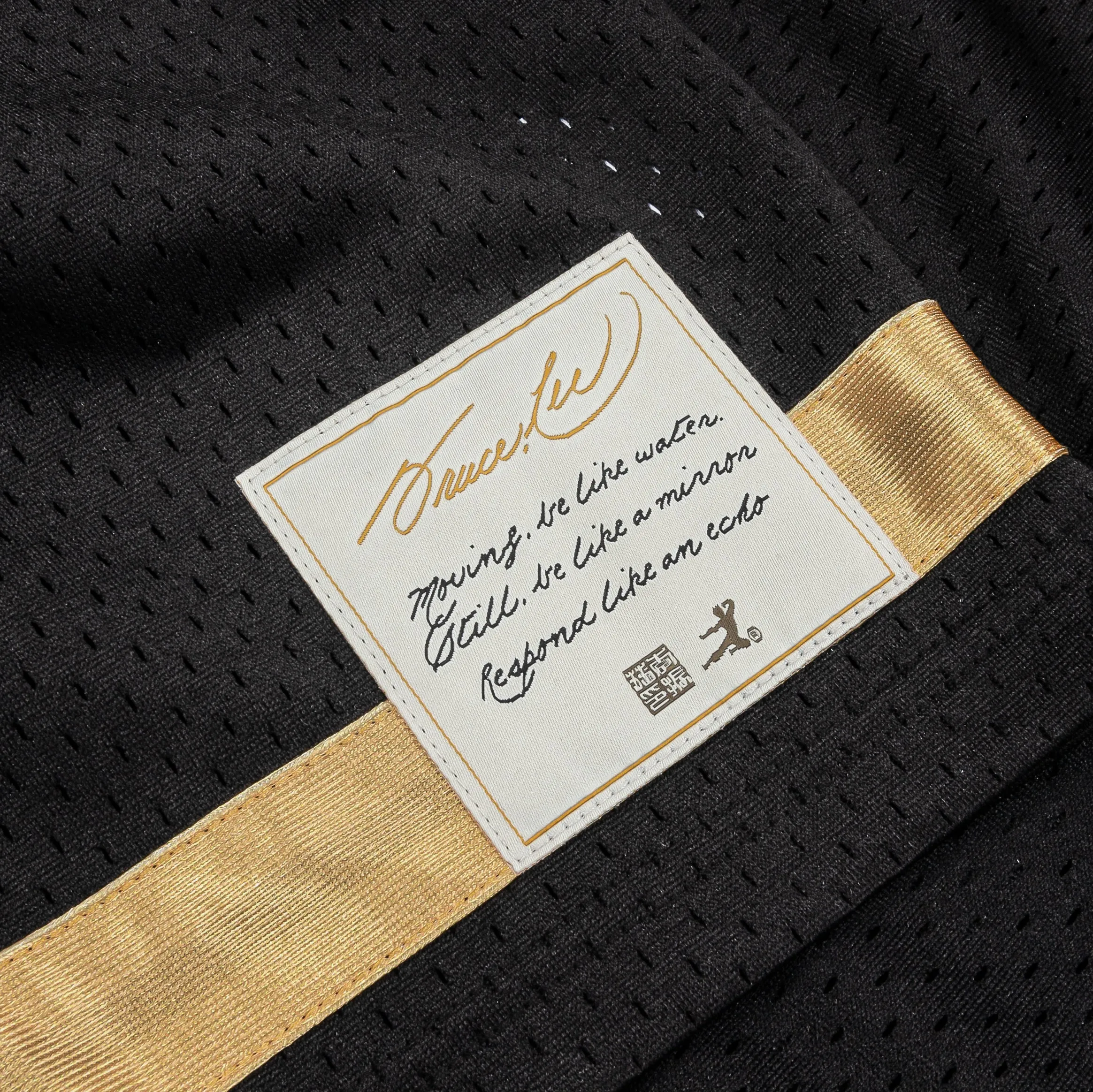 SP x Bruce Lee Be Water Mesh Mens Jersey (Black/Yellow) Reinforced Shoulder Structure