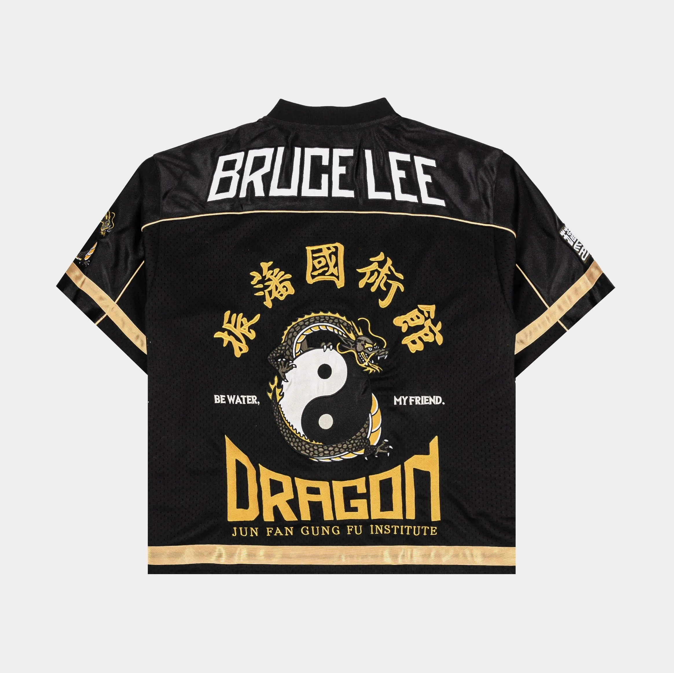 Stretch Fit SP x Bruce Lee Be Water Mesh Mens Jersey (Black/Yellow)