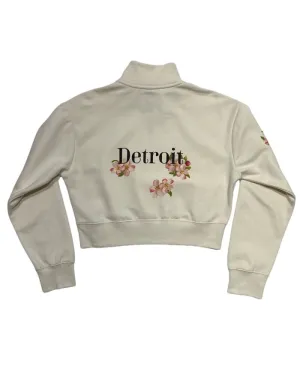 Ink Detroit Apple Blossom 1/2 Zip Crop sweatshirt product mass production efficiency