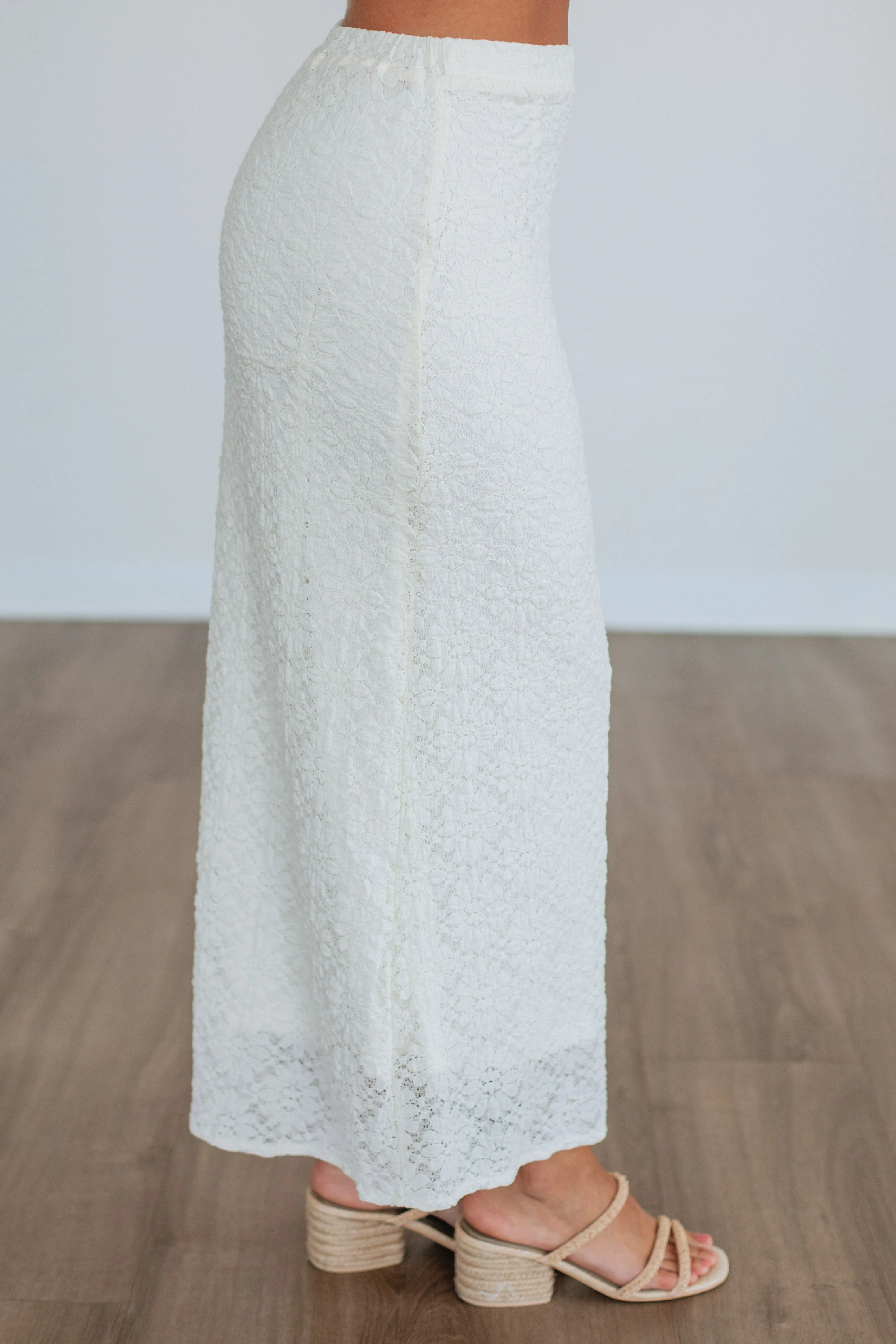 Double Layered Design Tea length Serenity Lace Skirt