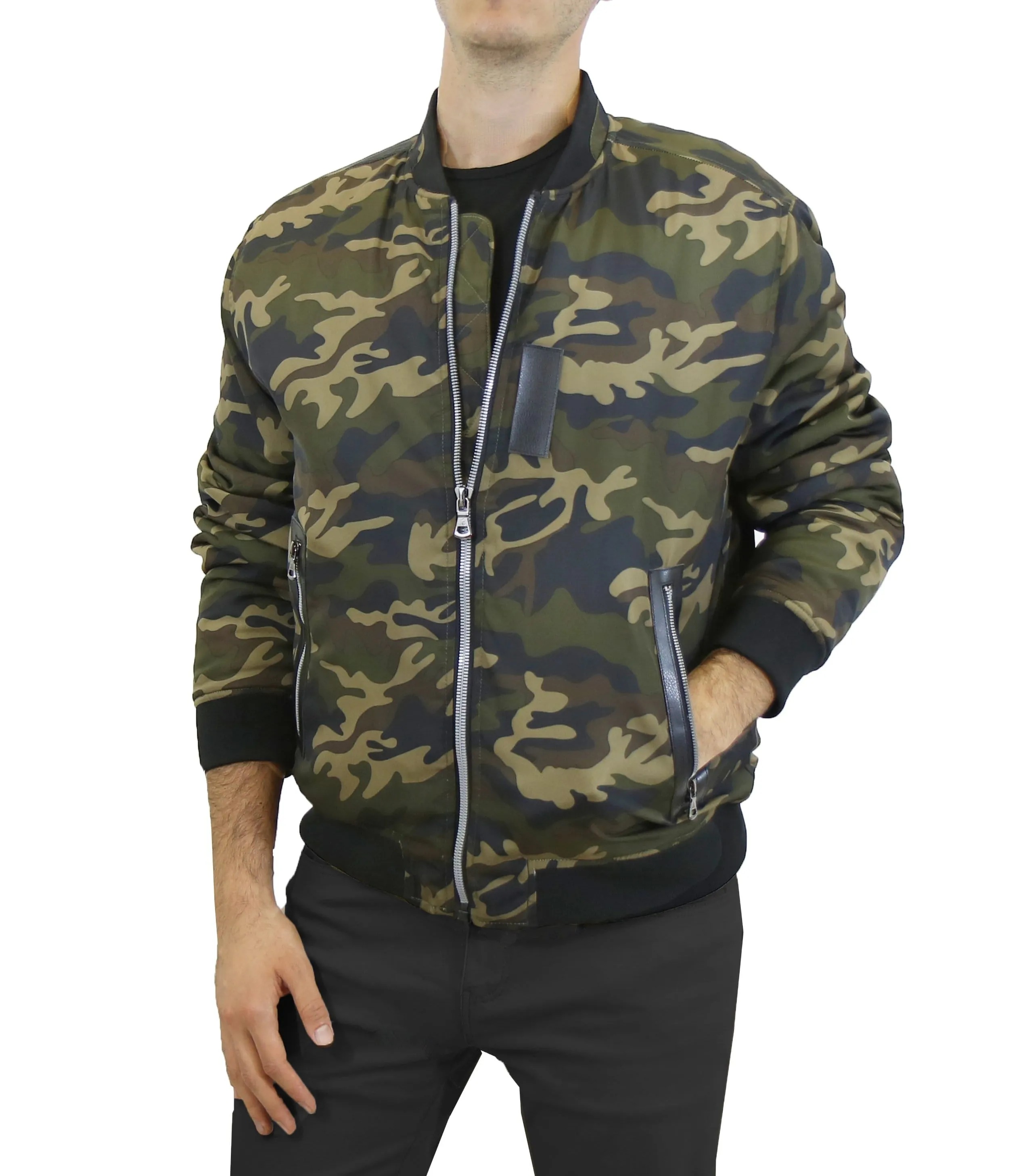 Reflective accents Adaptive Layering System Aviator Camo Flight Bomber Jacket 1658