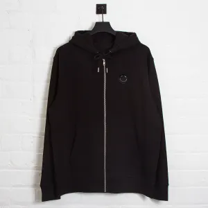 BB Smiley Crest - Zipped Hood - Black Fashion Basics