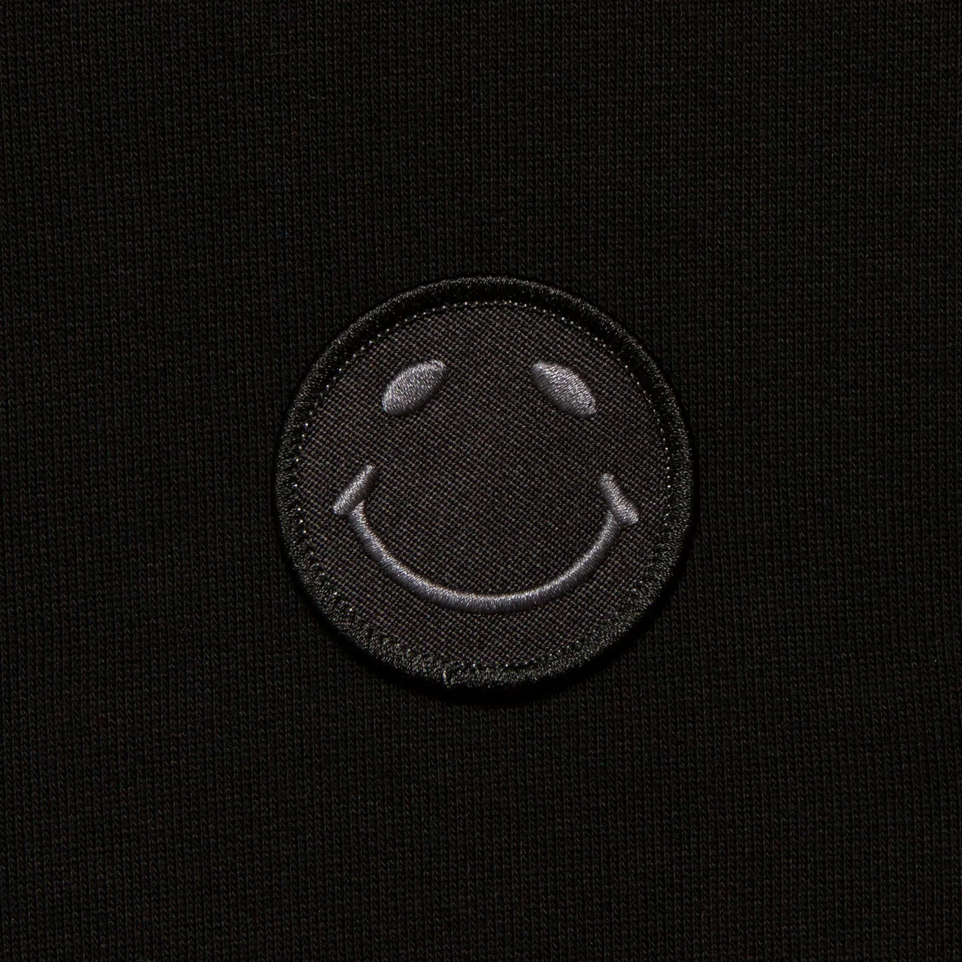 BB Smiley Crest - Zipped Hood - Black Urban Edge good for rainy days