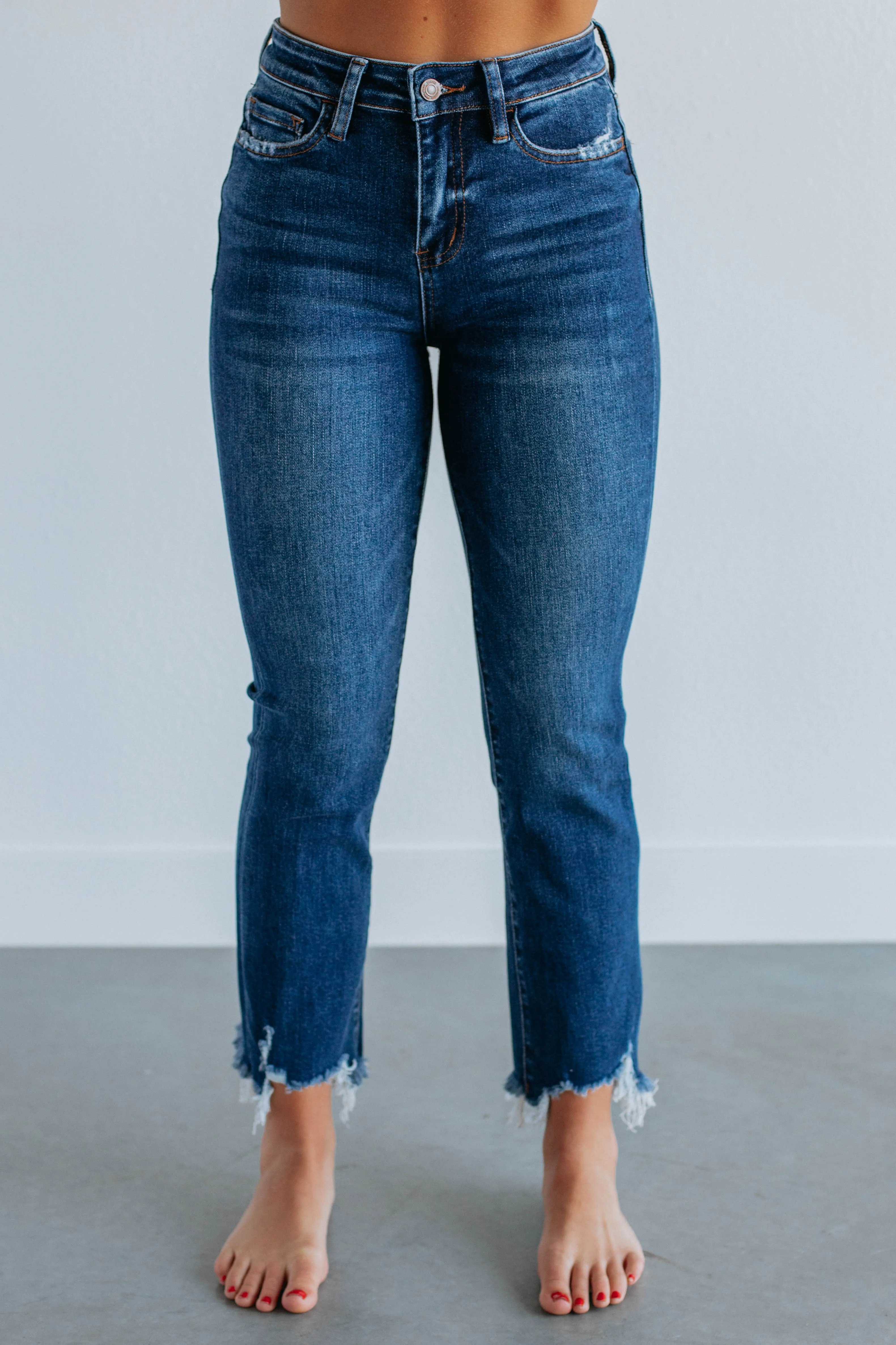 Winter Warmth Minimalist Sunny Vibes Casual Bella Vervet Jeans - Dark Wash