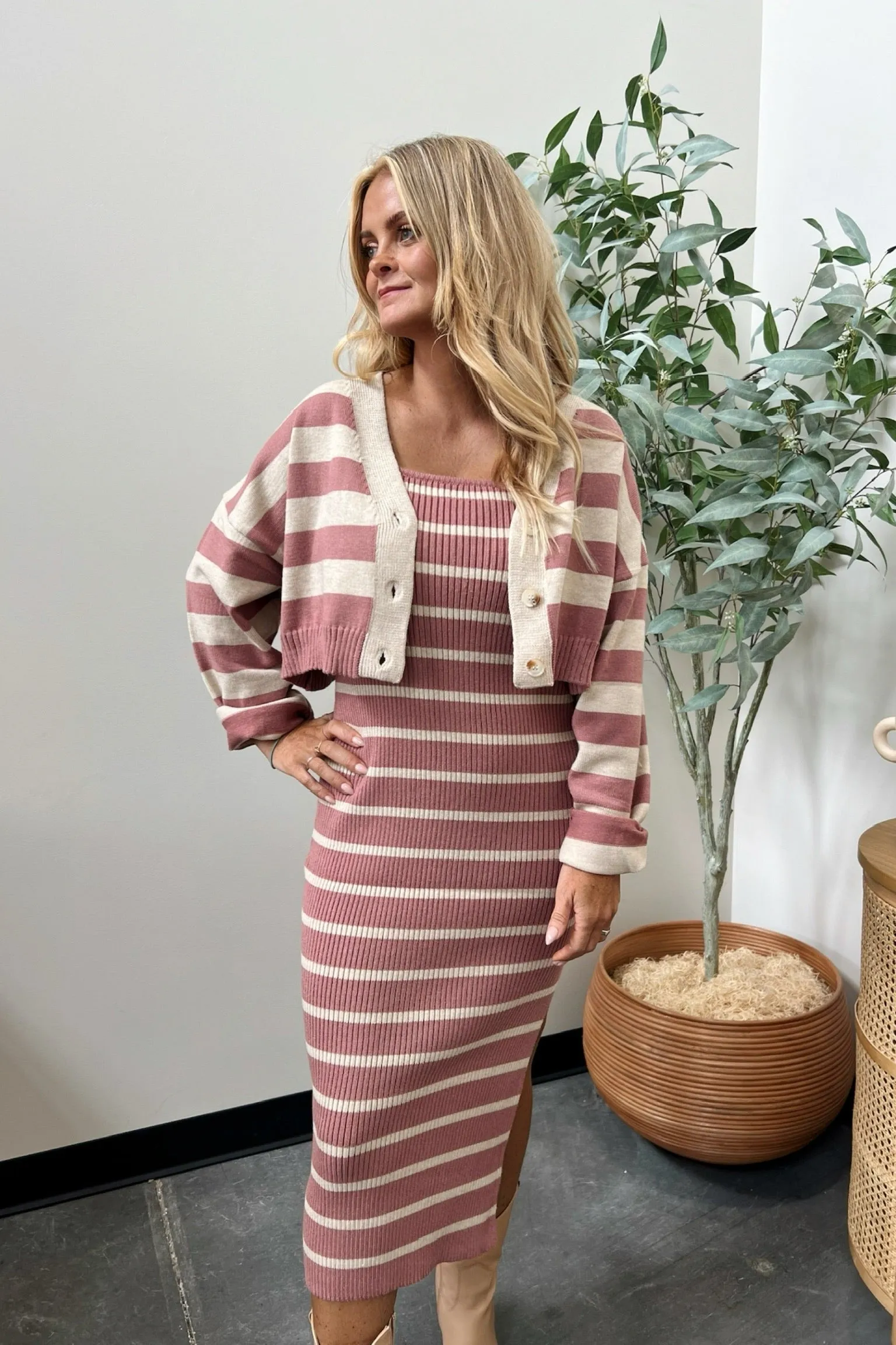 Layered Stitch Detail DoubleLayered Hem Better Together Dress Set